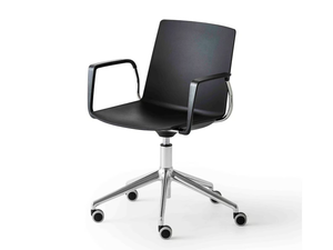 JUBEL 5R BR - Height-adjustable technopolymer office chair with castors _ GABER