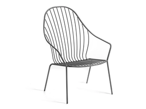 AMITHA LOUNGE - Metal garden armchair with armrests _ GABER