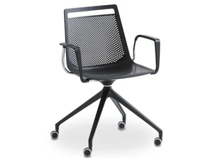 AKAMI UR BR - Swivel chair with castors with armrests _ GABER