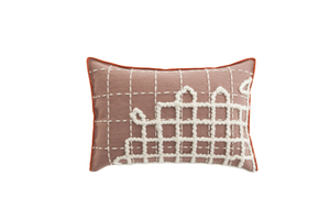 BANDAS A - Rectangular hand embroidered wool cushion _ GAN