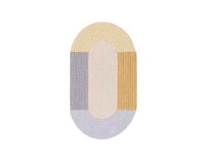 MONO BEIGE - Oval wool rug _ GAN