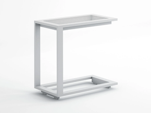 BLAU - Rectangular thermo lacquered aluminium side table _ GANDIABLASCO