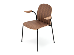 BOOK - Stackable walnut chair with armrests _ GAZZDA