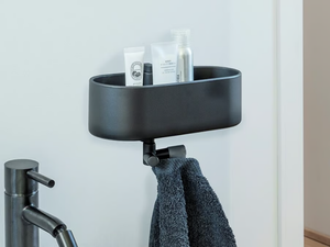 RIPONI - Adhesive synthetic material bathroom wall shelf _ Geelli