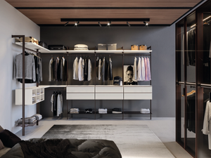 CA01 - Sectional corner wooden walk-in wardrobe _ Giessegi