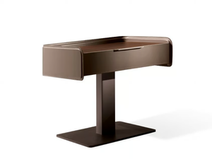 CORIUM - Rectangular leather bedside table with drawers _ Giorgetti