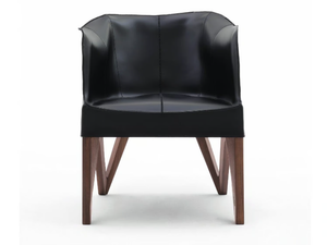 MOBIUS - Leather easy chair with armrests _ Giorgetti