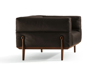 AGO - Leather armchair with armrests _ Giorgetti