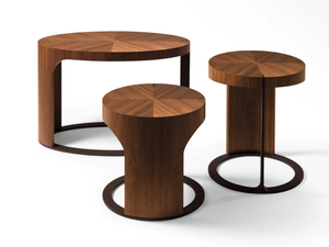 LING - Round wooden coffee table _ Giorgetti