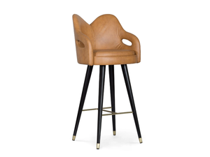 MARY - High leather stool with armrests _ Greenapple