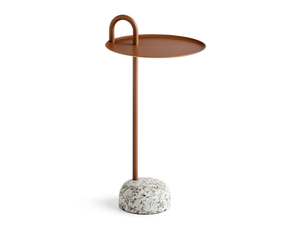 BOWLER - Round steel side table with granite base _ Hay