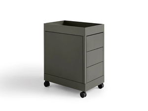 NEW ORDER TROLLEY - Aluminium office drawer unit with castors _ Hay