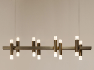 EMBRACE LINEAR H8+8 - Contemporary style metal pendant lamp _ ILFARI