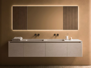 DECO - Rectangular wall-mounted mirror with integrated lighting _ INBANI