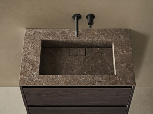 M54 - Rectangular single MDi by INALCO® washbasin with integrated countertop _ INBANI