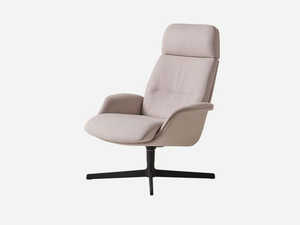 REVER - Swivel fabric armchair with 4-spoke base with headrest _ INCLASS