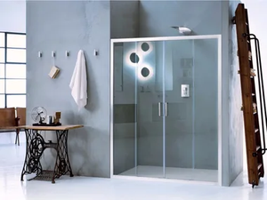 NEW CLAIRE - 3 - Niche glass shower cabin with sliding door _ INDA®