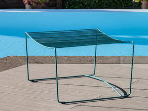 BOLONIA - Rectangular steel garden footstool _ ISIMAR