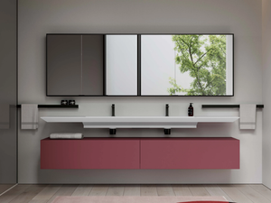 DOGMA 17 - Double wall-mounted Corian® vanity unit _ Ideagroup