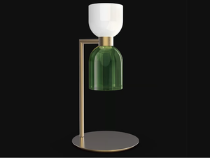 CATERINA 4026/LG - LED glass and bushed brass table lamp with dimmer _ Italamp