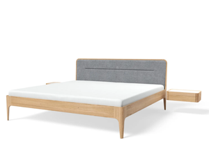 AIRA 200x200L - Wooden double bed with integrated nightstands _ JAVORINA