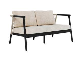 NERO - 2 seater teak garden sofa _ Jardinico