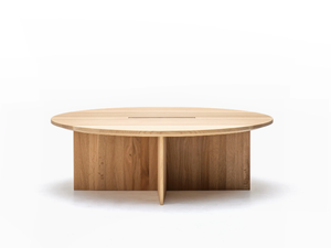 N-ST02 - Round wooden coffee table _ KARIMOKU