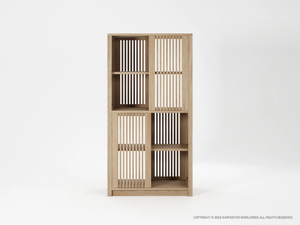 VERTICAL DIVIDER - Wooden vertical rack with sliding doors _ KARPENTER