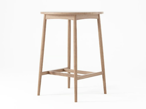 TWIST - Round solid wood high table _ KARPENTER