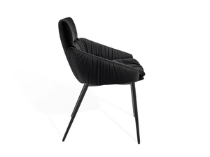 FAYE CASUAL - Side chair with low armrests and 4-leg-metal-frame conical _ KFF