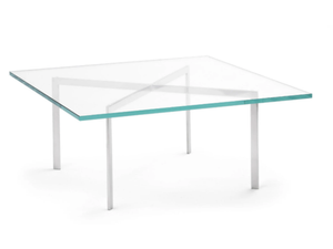 BARCELONA® - Square glass and steel coffee table _ KNOLL