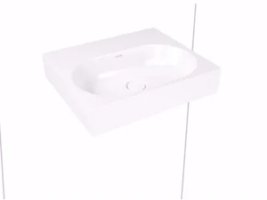 CENTRO - Wall-mounted rectangular enamelled steel washbasin _ Kaldewei