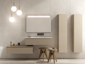 SIGNATURE 04 - Single wall-mounted vanity unit with cabinets _ Karol