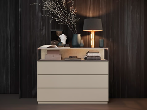 TECA - Wooden chest of drawers with integrated handles _ Kico