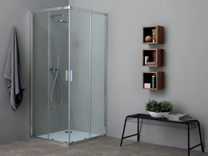 FAST 2000 - Corner shower cabin with sliding door _ Kinedo