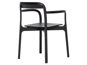 CONTORNA - Stackable ash chair with armrests _ Kristalia