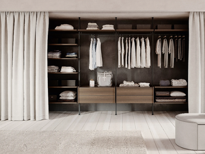 NOVEL - Sectional wooden walk-in wardrobe _ Kristalia