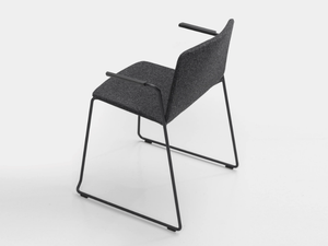 RAMA - Sled base fabric chair with armrests _ Kristalia