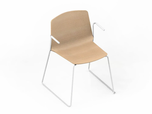 RAMA - Stackable sled base chair with armrests _ Kristalia