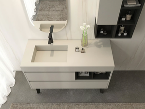 FREEDOM FL04 - Floor-standing wooden vanity unit with mirror _ LEGNOBAGNO