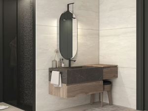 FREEDOM FL08 - Wall-mounted wooden vanity unit with mirror _ LEGNOBAGNO