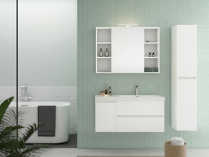 LINE 03 - Wall-mounted vanity unit with doors with drawers _ LEGNOBAGNO