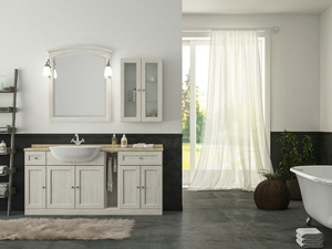 RETRÒ R210 - Floor-standing vanity unit with mirror _ LEGNOBAGNO