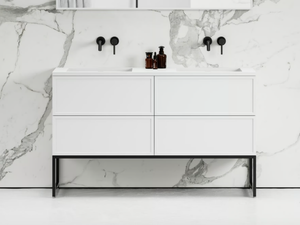 PIANA - Floor-standing double wooden vanity unit with drawers _ LUSSO