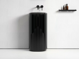 ZURRA - Freestanding round single Resin Stone washbasin _ LUSSO