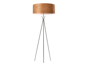 GEA - Handmade wood veneer and metal floor lamp _ LZF