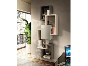 LAGOLINEA - 2633 - Floating wooden bookcase _ Lago