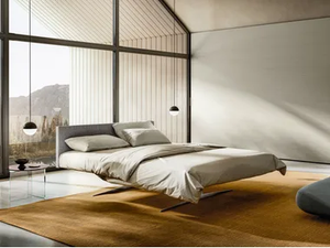 STEEL BED FREESTANDING - Double bed with upholstered headboard _ Lago