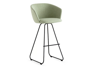 GLOVE - Sled base fabric stool with footrest _ Lapalma