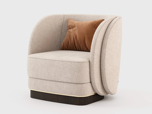 AMBROSE - Upholstered linen armchair with armrests _ Laskasas